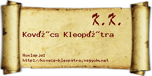 Kovács Kleopátra névjegykártya